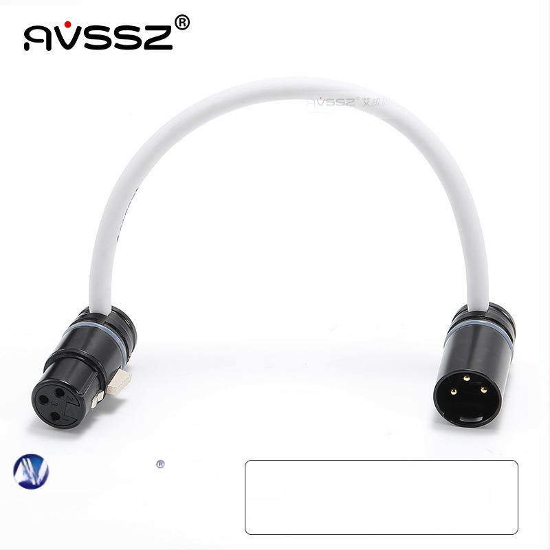 AVSSZ XLR kabel za mikrofon, kratki, pozlaćeni, muški i ženski konektori, L‑oblik, FX3