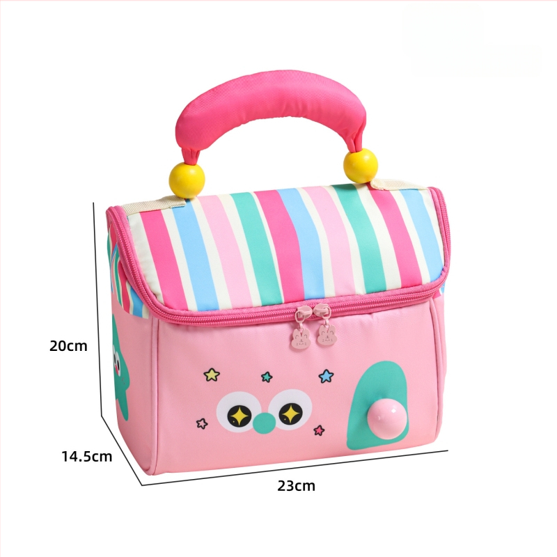 Изолирана чанта за обяд във форма на домче с детски карикатурен принт; Oxford плат; с цип за затваряне; подплата за изолация