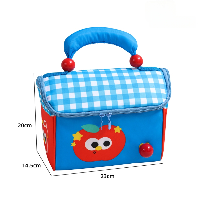 Изолирана чанта за обяд във форма на домче с детски карикатурен принт; Oxford плат; с цип за затваряне; подплата за изолация