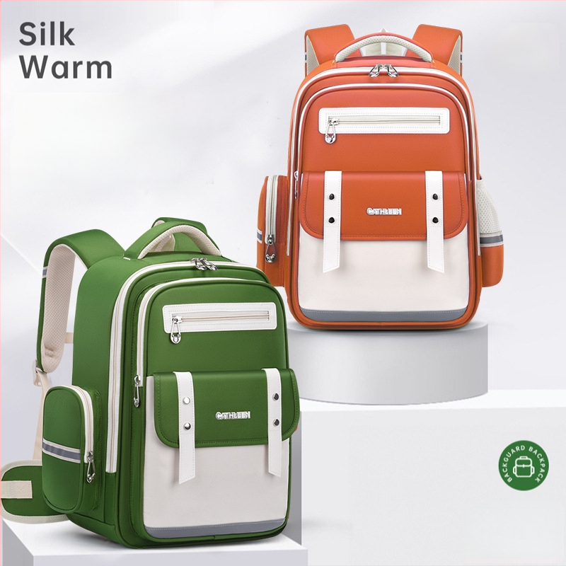 Lengva vandeniui atspari mokyklos kuprinė su stuburo apsauga ir oro pagalvėmis pečių diržuose – kvėpuojanti, su atšvaitinėmis saugumo detalėmis, 1–6 klasei.