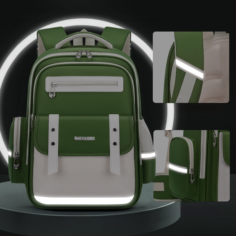 Lengva vandeniui atspari mokyklos kuprinė su stuburo apsauga ir oro pagalvėmis pečių diržuose – kvėpuojanti, su atšvaitinėmis saugumo detalėmis, 1–6 klasei.