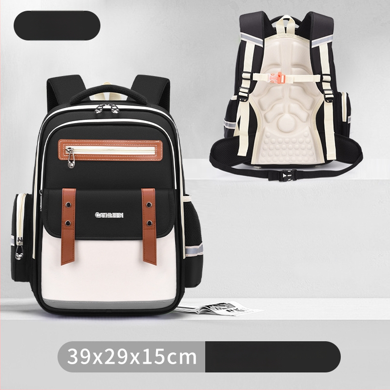 Lengva vandeniui atspari mokyklos kuprinė su stuburo apsauga ir oro pagalvėmis pečių diržuose – kvėpuojanti, su atšvaitinėmis saugumo detalėmis, 1–6 klasei.