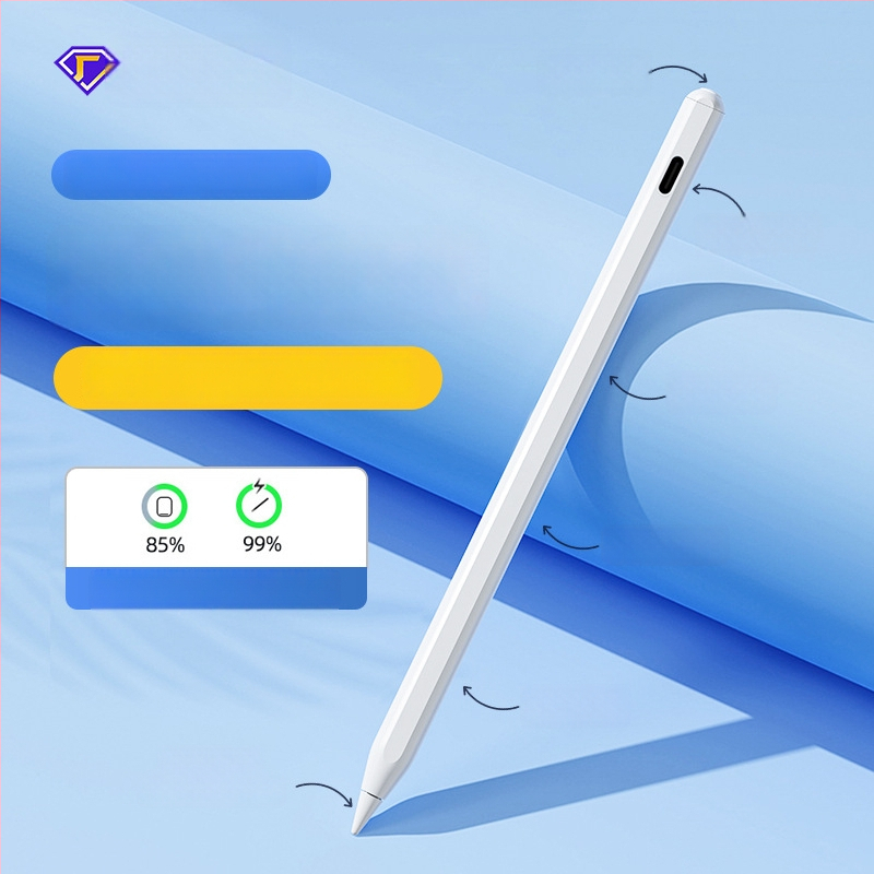 Kapacitivus stylus iPadui su magnetiniu įkrovimu, suderinamas su Apple Pencil 2-osios kartos, plastikinis korpusas, komplektas su laikymo dėžute