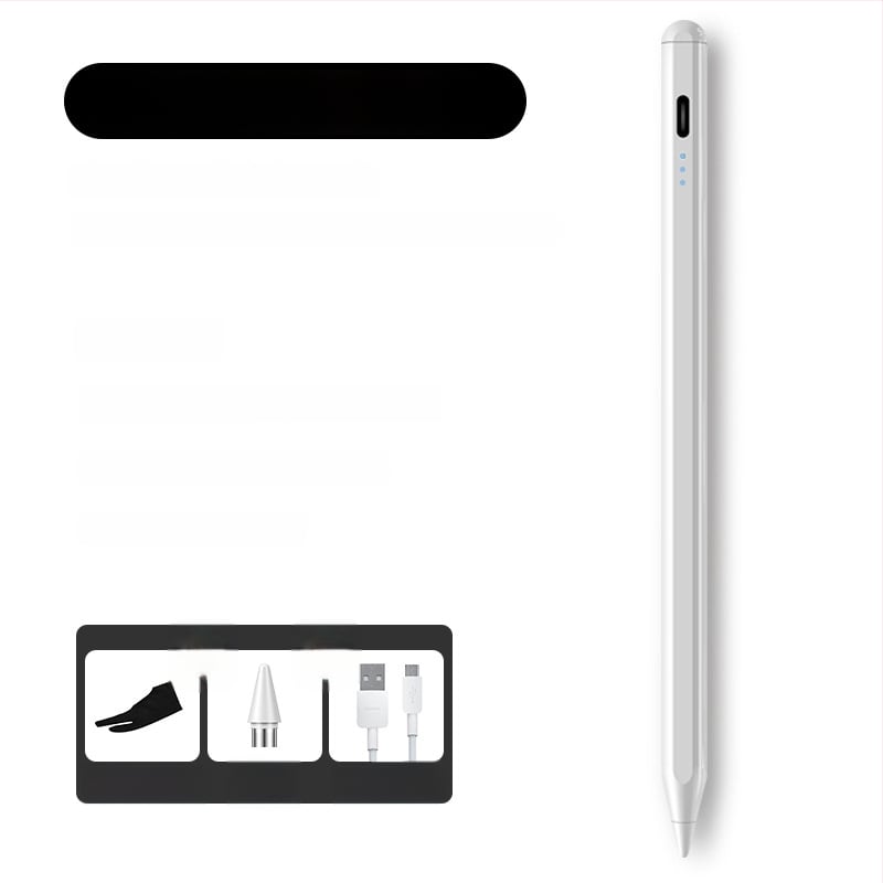 Kapacitivus stylus iPadui su magnetiniu įkrovimu, suderinamas su Apple Pencil 2-osios kartos, plastikinis korpusas, komplektas su laikymo dėžute