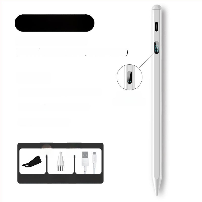 Kapacitivus stylus iPadui su magnetiniu įkrovimu, suderinamas su Apple Pencil 2-osios kartos, plastikinis korpusas, komplektas su laikymo dėžute