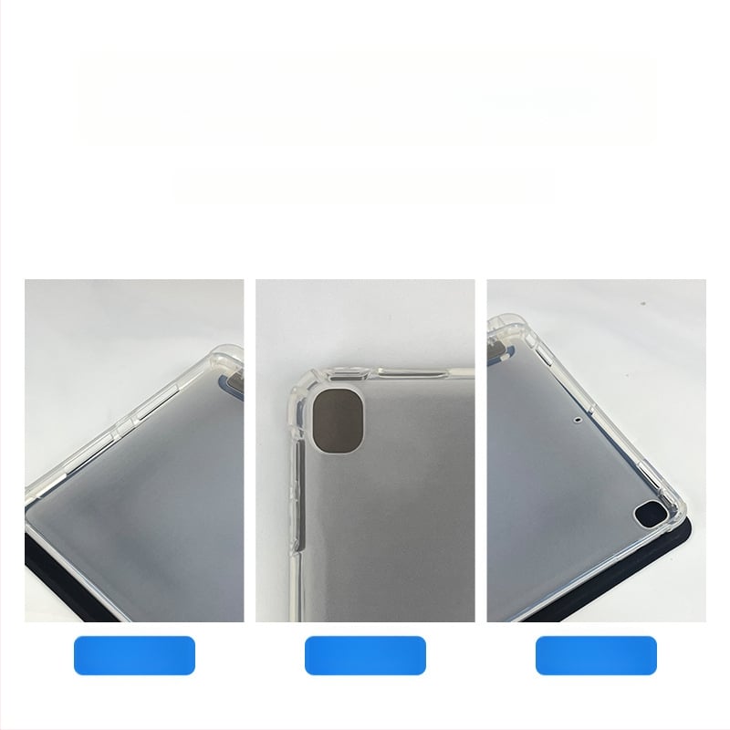 Prozirni silikonski zaštitni kućište za iPad 11 inča, s pretincom za olovku, trodjelni preklopni poklopac, kompatibilno s Air 6, 25 varijanti