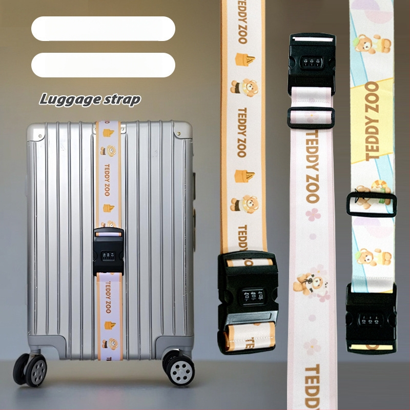 Ζώνη αποσκευών Teddy Zoo με κωδικό πρόσβασης — υπερ-ελαφριά, ανθεκτική στη φθορά, ανθεκτική σε σεισμούς; Πολυεστέρας TD4002, μοτίβο ζώου, καλοκαίρι 2025