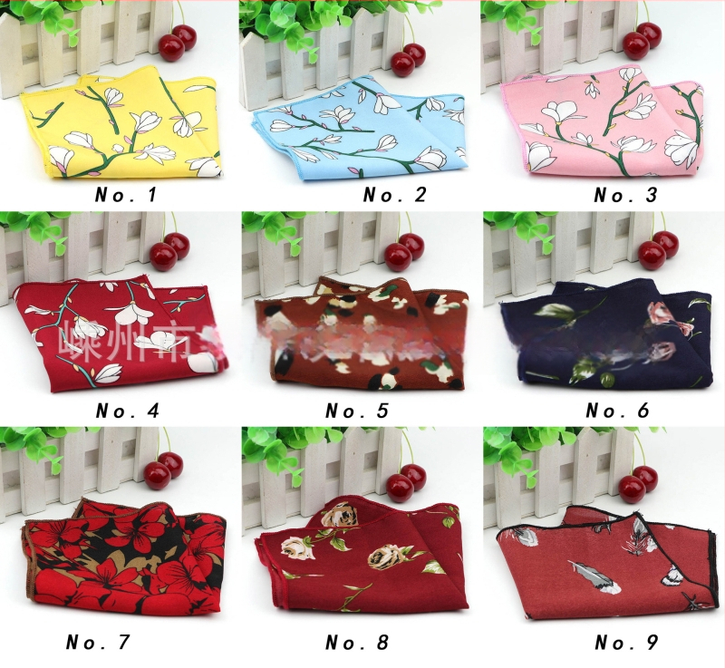 Batistă de buzunar – imprimeu chiffon floral, fibre de poliester, pentru adulți, vară 2023