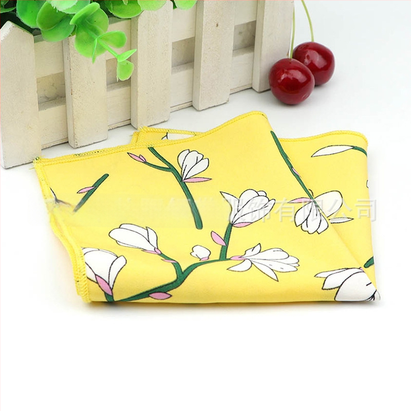 Batistă de buzunar – imprimeu chiffon floral, fibre de poliester, pentru adulți, vară 2023