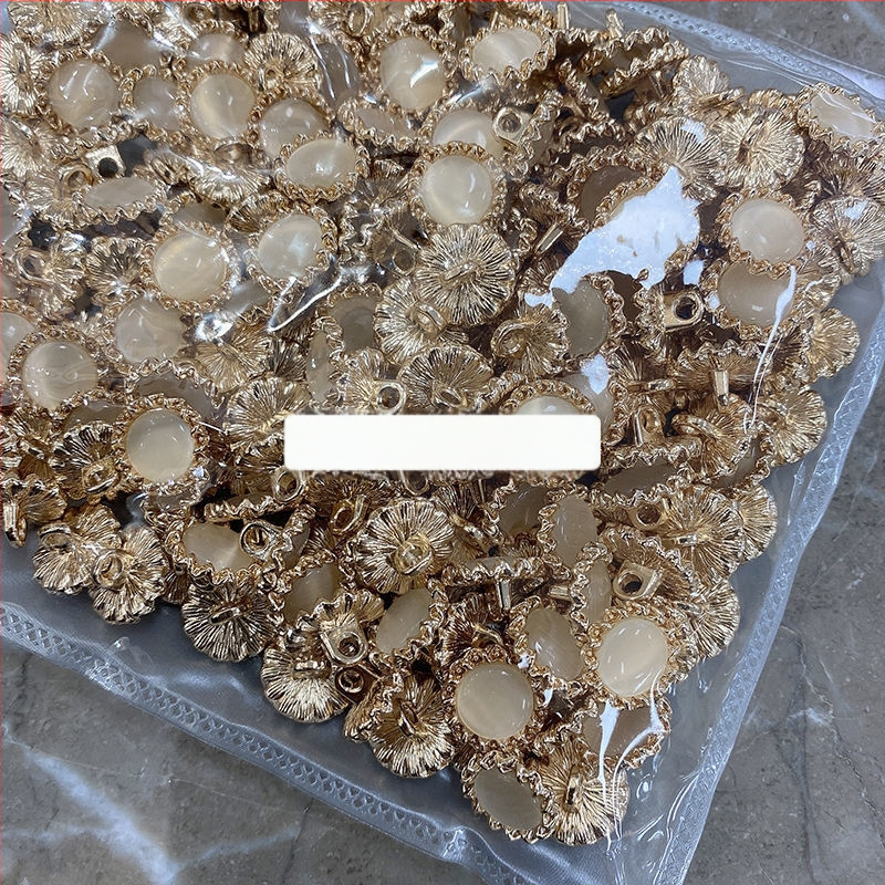 Уникални метални бутони със слънчогледов мотив и перлено покритие за дамски ризи и вълнени жилетки (декоративни акценти котешко око)