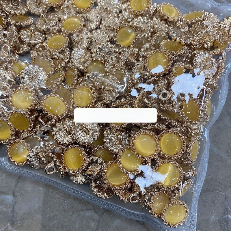 Уникални метални бутони със слънчогледов мотив и перлено покритие за дамски ризи и вълнени жилетки (декоративни акценти котешко око)