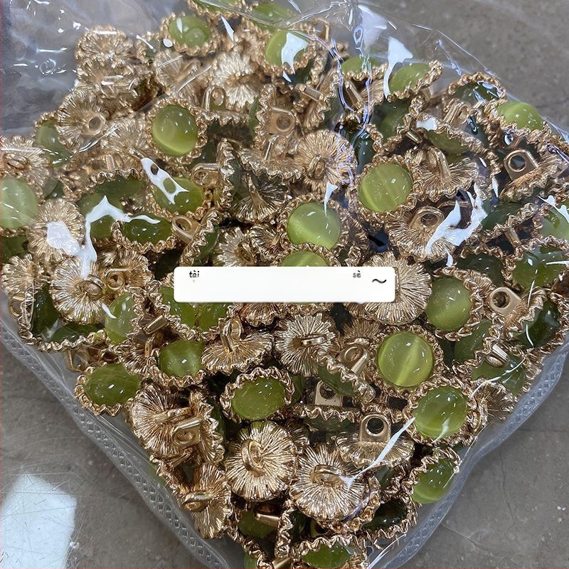 Уникални метални бутони със слънчогледов мотив и перлено покритие за дамски ризи и вълнени жилетки (декоративни акценти котешко око)