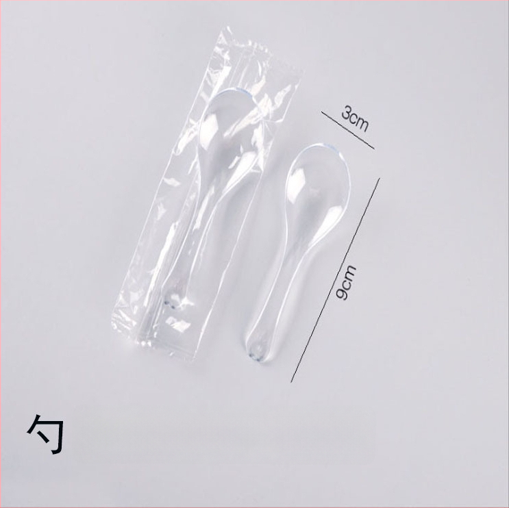 Vienkartiniai plastikiniai Bibimbap šaukštai, pakuotė 100 vnt., išsinešimui, mikrobangų krosnelė nėra saugi