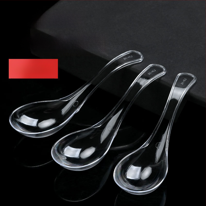 Vienkartiniai plastikiniai Bibimbap šaukštai, pakuotė 100 vnt., išsinešimui, mikrobangų krosnelė nėra saugi