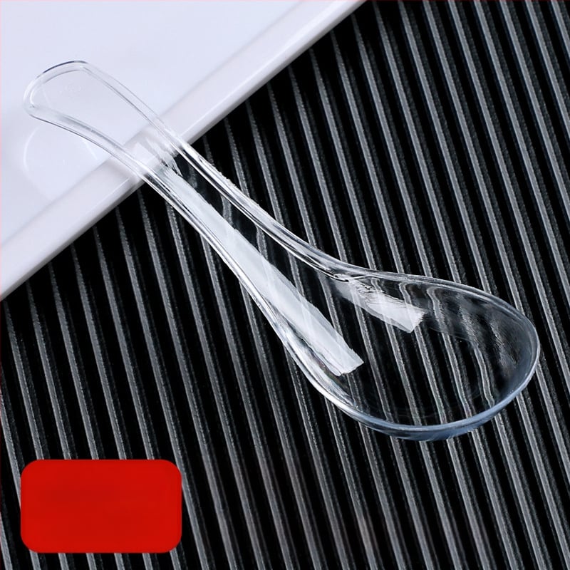 Vienkartiniai plastikiniai Bibimbap šaukštai, pakuotė 100 vnt., išsinešimui, mikrobangų krosnelė nėra saugi