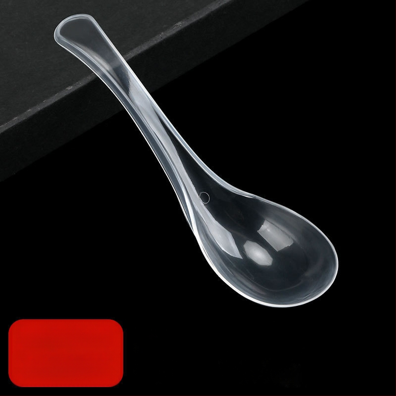 Vienkartiniai plastikiniai Bibimbap šaukštai, pakuotė 100 vnt., išsinešimui, mikrobangų krosnelė nėra saugi