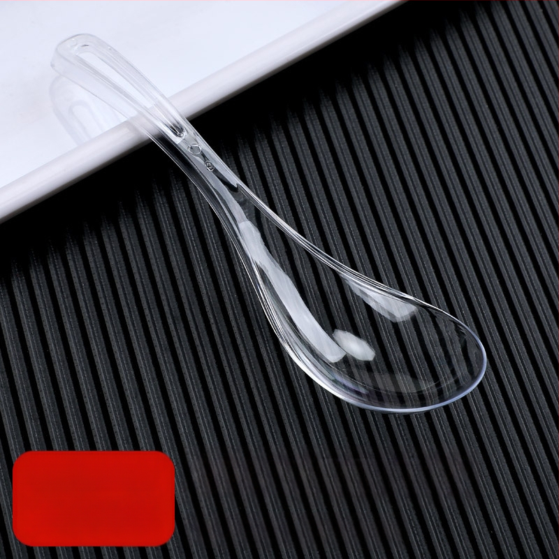 Vienkartiniai plastikiniai Bibimbap šaukštai, pakuotė 100 vnt., išsinešimui, mikrobangų krosnelė nėra saugi