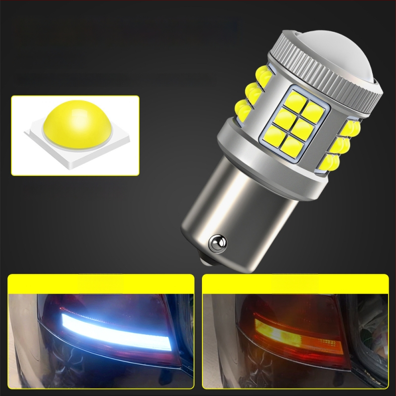 LED автомобилна крушка 1156-33SMD-3030 конвексен чип със леща за мигач, задна светлина и спирачка, 10-30V, 6.85W, 872 lm