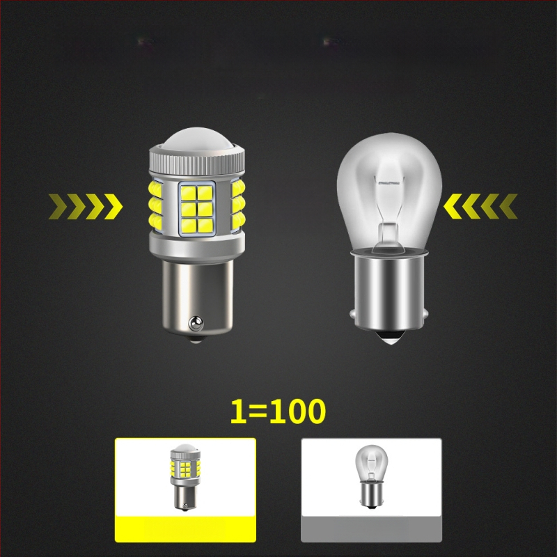 LED автомобилна крушка 1156-33SMD-3030 конвексен чип със леща за мигач, задна светлина и спирачка, 10-30V, 6.85W, 872 lm