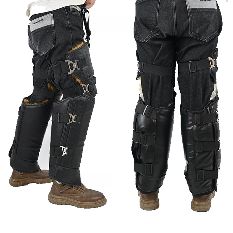 Кожени протектори за коляно за зимно колоездене – ветроустойчиви, загряване на ставите, за възрастни, марка Ode to Emperor