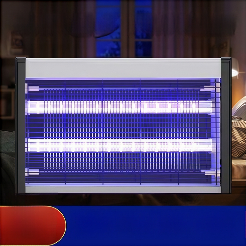 Kültéri szúnyogirtó lámpa UV-lámpával, alumínium hálóval, rozsdamentes acélszerkezettel, elektromos sokk-al történő ölés, lángálló, akkumulátor nélkül, 61 m² feletti területekre