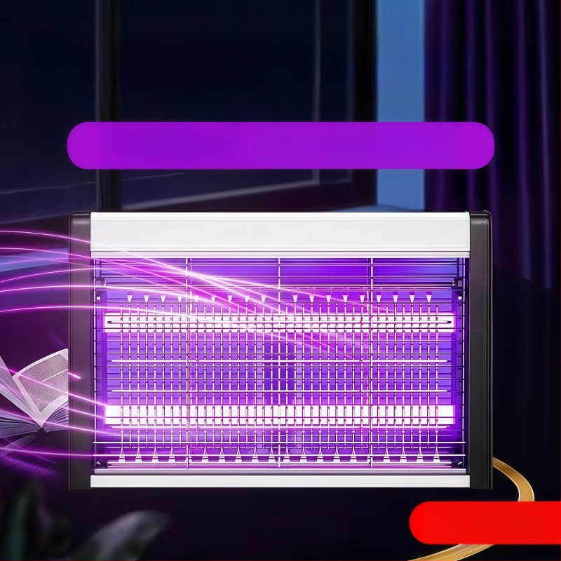 Kültéri szúnyogirtó lámpa UV-lámpával, alumínium hálóval, rozsdamentes acélszerkezettel, elektromos sokk-al történő ölés, lángálló, akkumulátor nélkül, 61 m² feletti területekre