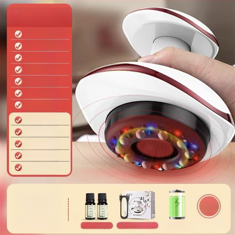 Elektriline massaažiaseade vaakumi ja kriimustamise funktsiooniga, mudel SWN-3301, USB toitide, temperatuuri reguleerimine 35–42°C, ABS korpus, 1200mAh aku