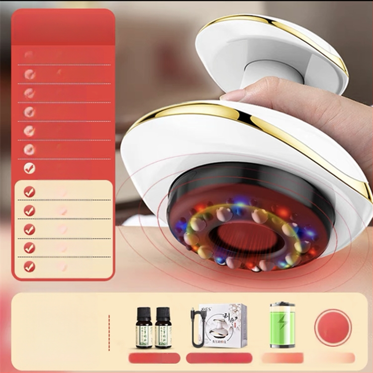 Elektriline massaažiaseade vaakumi ja kriimustamise funktsiooniga, mudel SWN-3301, USB toitide, temperatuuri reguleerimine 35–42°C, ABS korpus, 1200mAh aku