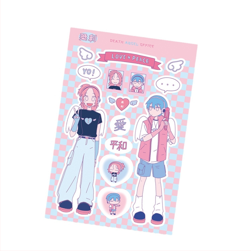 Polaroid-stílusú karakter matricák DIY telefontokhoz és iPad-dekorációhoz, szintetikus papír, UV nyomtatás, koreai stílus