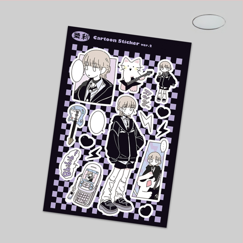 Polaroid-stílusú karakter matricák DIY telefontokhoz és iPad-dekorációhoz, szintetikus papír, UV nyomtatás, koreai stílus