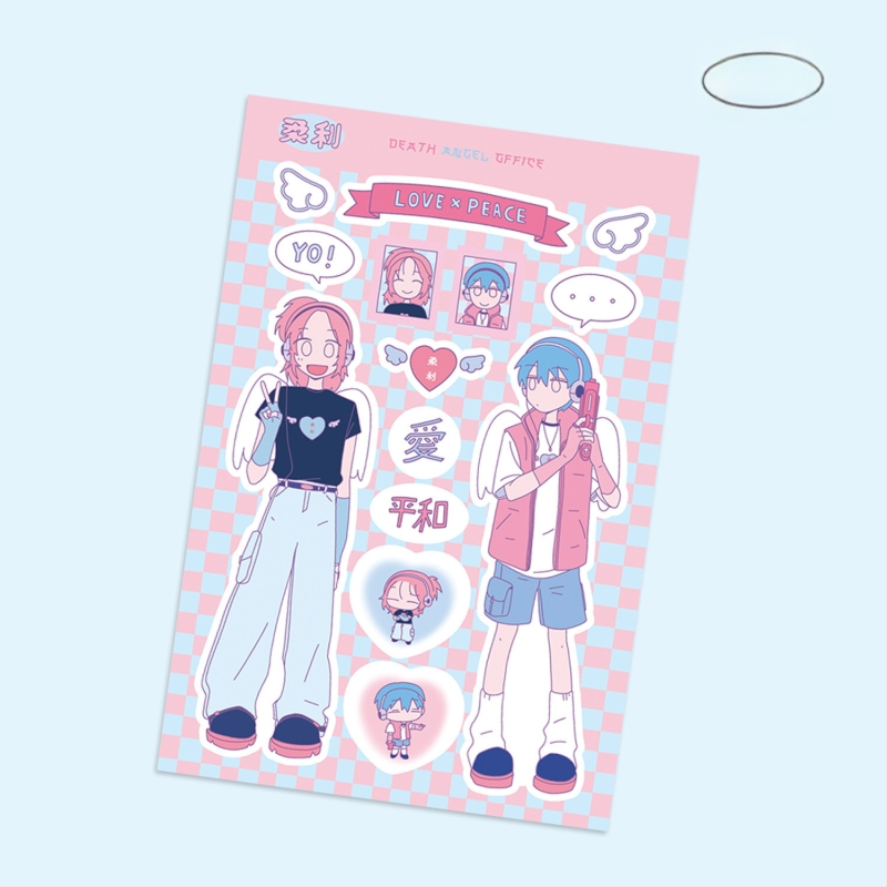 Polaroid-stílusú karakter matricák DIY telefontokhoz és iPad-dekorációhoz, szintetikus papír, UV nyomtatás, koreai stílus