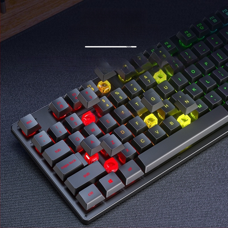 Клавиатура AULA Wolf Spider S3005, проводна офисна клавиатура, 104 клавиша, USB, цифрова клавиатура, смесена подсветка