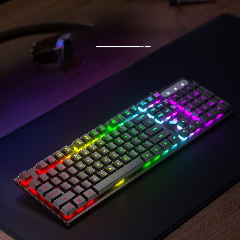 Клавиатура AULA Wolf Spider S3005, проводна офисна клавиатура, 104 клавиша, USB, цифрова клавиатура, смесена подсветка