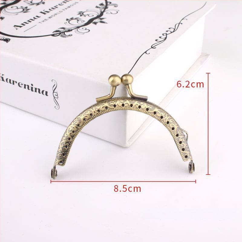 Metalinė pusmėnulio formos rankinės rėmas – DIY megztų rankinių priedai