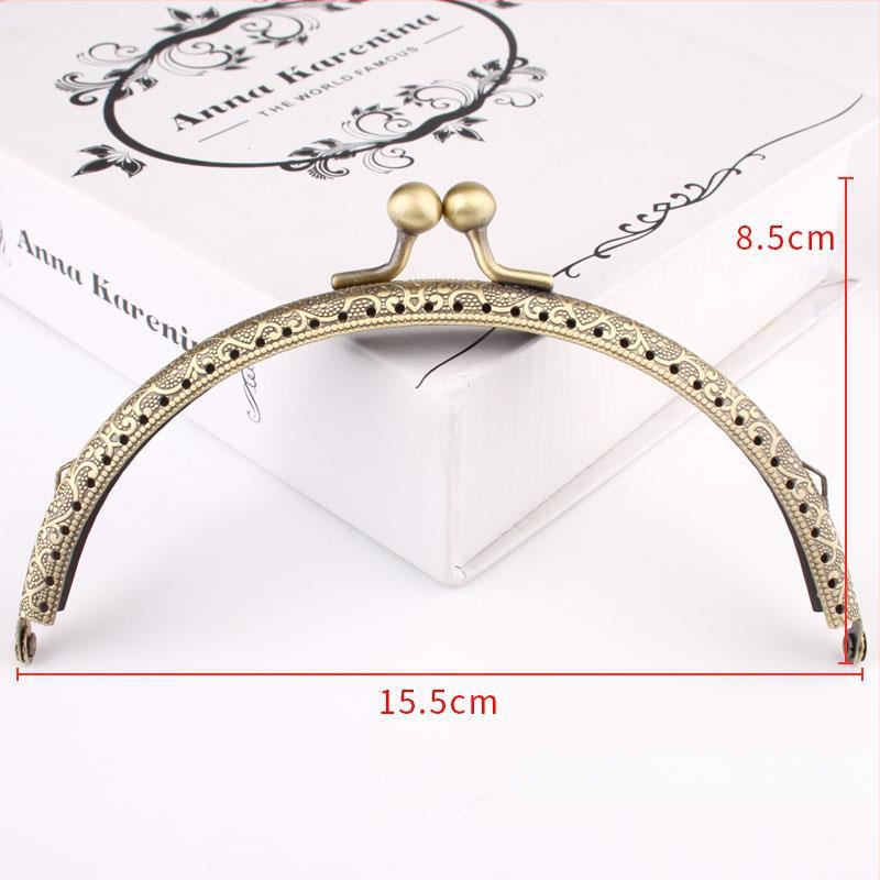 Metalinė pusmėnulio formos rankinės rėmas – DIY megztų rankinių priedai