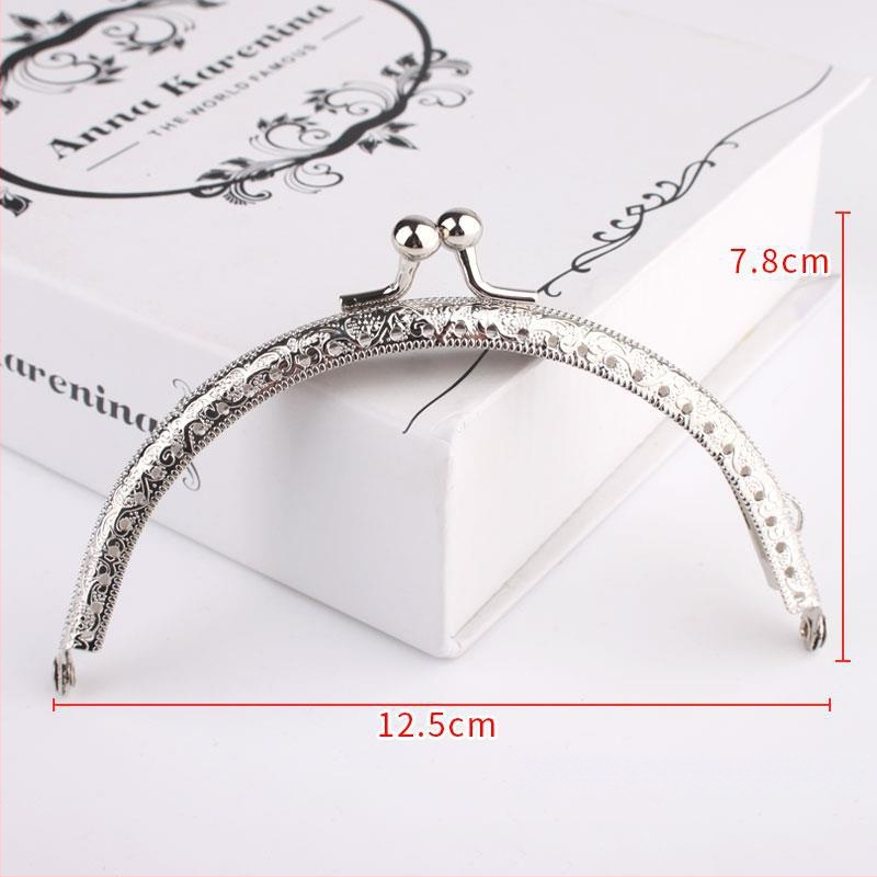 Metalinė pusmėnulio formos rankinės rėmas – DIY megztų rankinių priedai