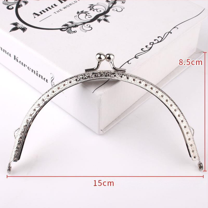 Metalinė pusmėnulio formos rankinės rėmas – DIY megztų rankinių priedai