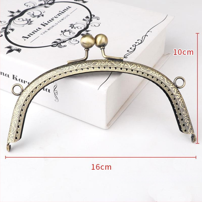 Metalinė pusmėnulio formos rankinės rėmas – DIY megztų rankinių priedai