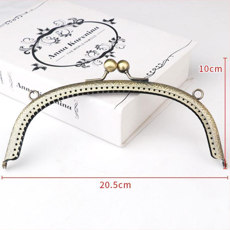 Metalinė pusmėnulio formos rankinės rėmas – DIY megztų rankinių priedai