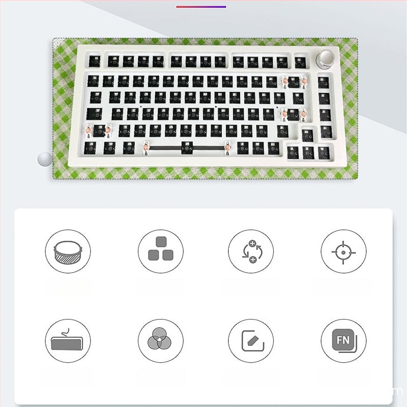 Механичен клавиатурен комплект – 75 клавиша, безжичен три режима, RGB подсветка, hot-plug, съвместим с 4+ устройства