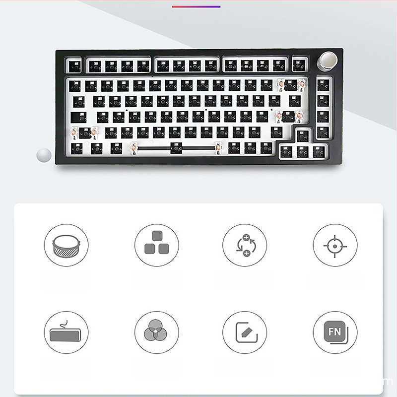 Механичен клавиатурен комплект – 75 клавиша, безжичен три режима, RGB подсветка, hot-plug, съвместим с 4+ устройства