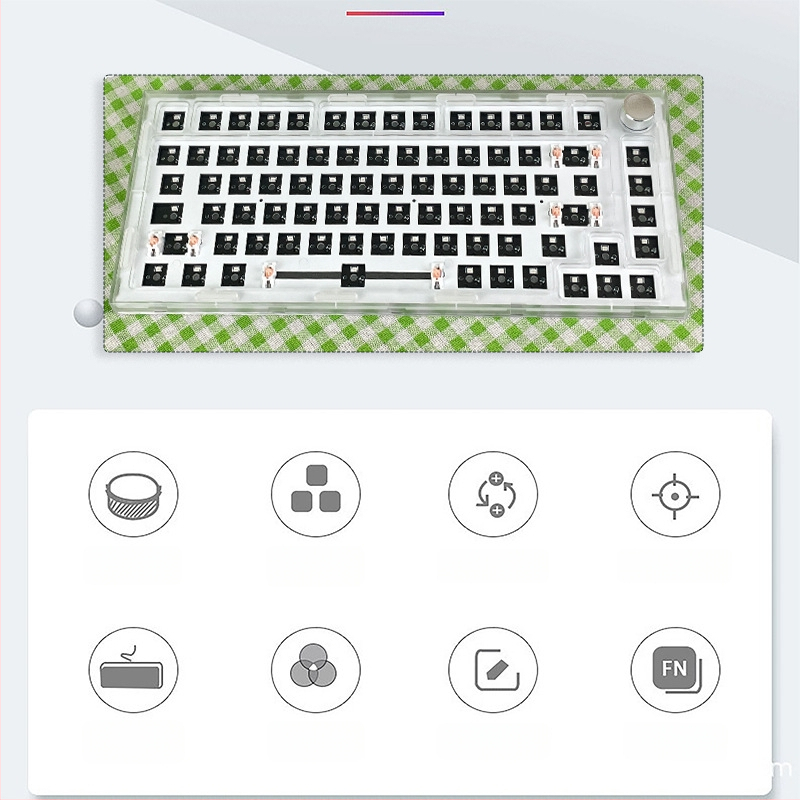 Механичен клавиатурен комплект – 75 клавиша, безжичен три режима, RGB подсветка, hot-plug, съвместим с 4+ устройства