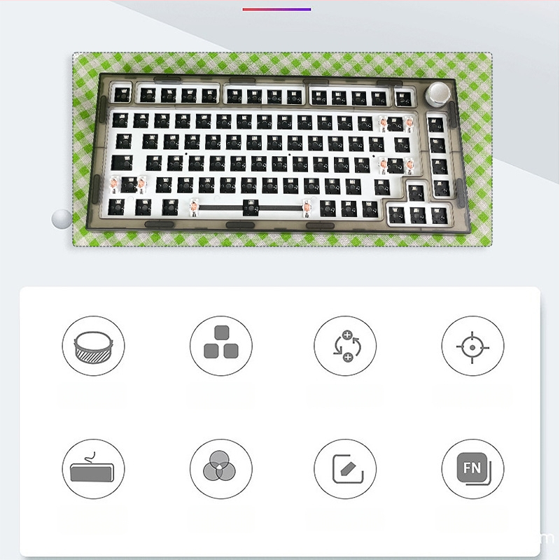 Механичен клавиатурен комплект – 75 клавиша, безжичен три режима, RGB подсветка, hot-plug, съвместим с 4+ устройства