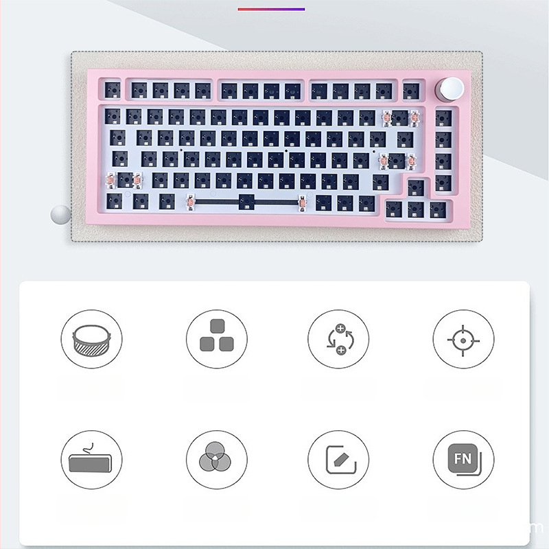 Механичен клавиатурен комплект – 75 клавиша, безжичен три режима, RGB подсветка, hot-plug, съвместим с 4+ устройства