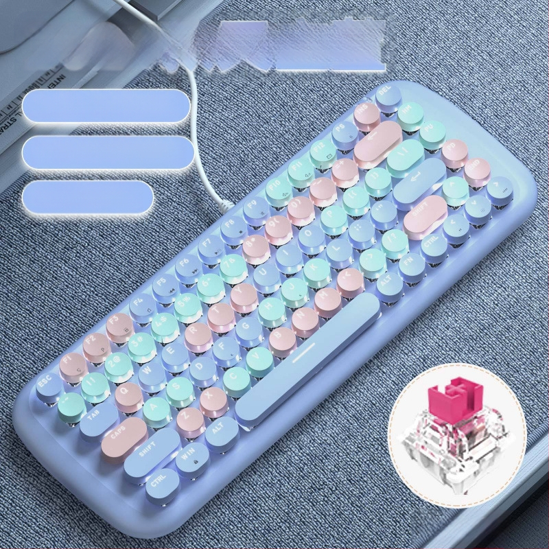 Проводен механичен комплект клавиатура и мишка с смесено осветление, ABS пластмасова конструкция, USB свързване, без подложка за китката