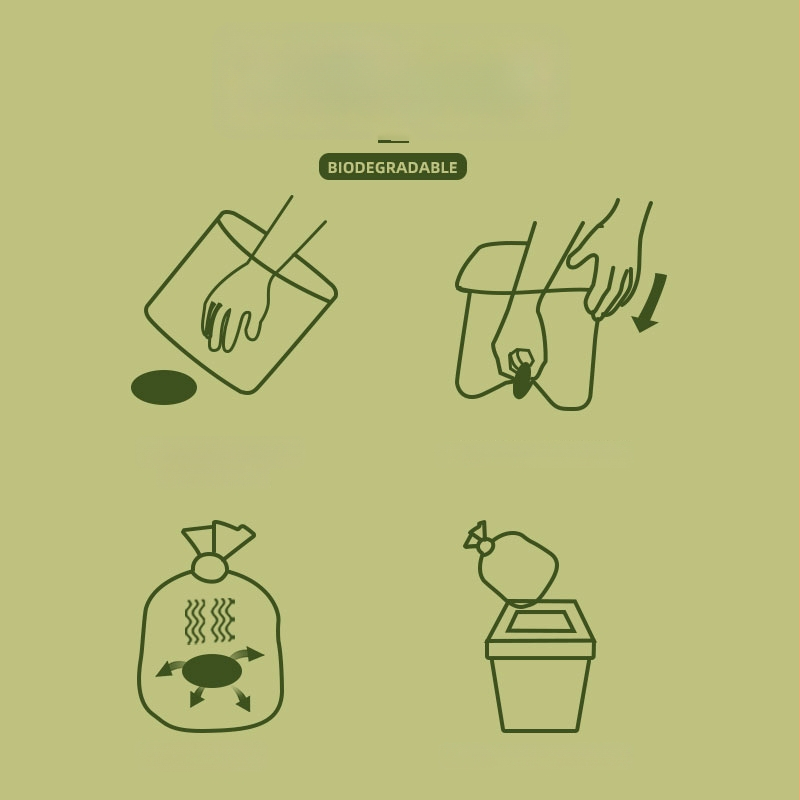 Σκούπα αποβλήτων σκύλου σε συσκευασία – παχύτερη, πλήρως αποικοδομήσιμη κατασκευή, τύπος ρολού, υλικό EPA, με βιοδιασπώμενες σακούλες