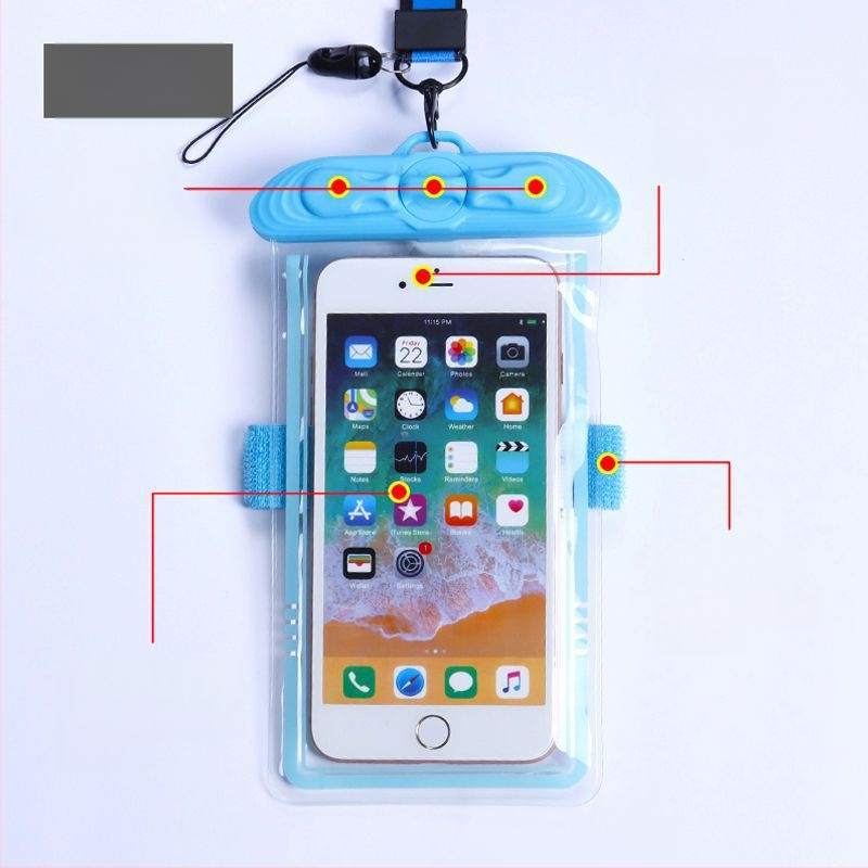 Husă impermeabilă pentru telefon cu touchscreen, PVC, pentru înot, scufundări și activități în aer liber