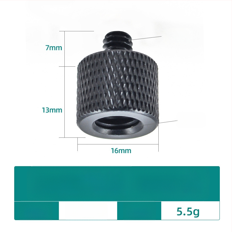 Șurub pentru cameră, convertor 1/4, aliaj de aluminiu, capacitate de încărcare 2–5 kg, greutate 0,0084 kg