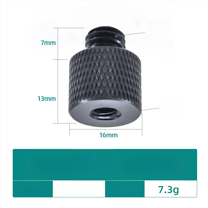 Șurub pentru cameră, convertor 1/4, aliaj de aluminiu, capacitate de încărcare 2–5 kg, greutate 0,0084 kg