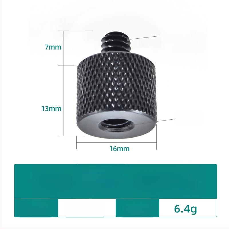 Șurub pentru cameră, convertor 1/4, aliaj de aluminiu, capacitate de încărcare 2–5 kg, greutate 0,0084 kg